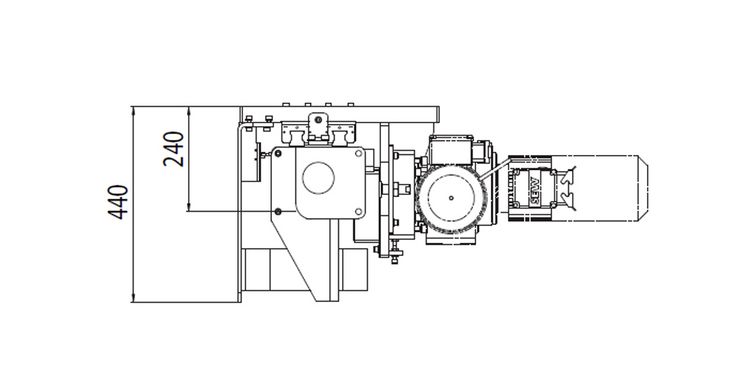 Dimensioni base asse verticale Tipo DLE -400 ZS-V · Azionamento a cremagliera per portate fino a 400 kg.