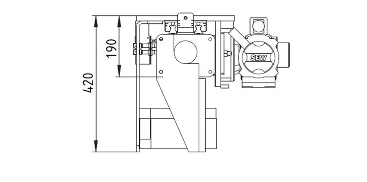 Dimensiones del eje vertical Modelo DLE - 125 ZS-V · Con accionamiento por cremallera y piñón para una capacidad de carga de hasta 125 kg.