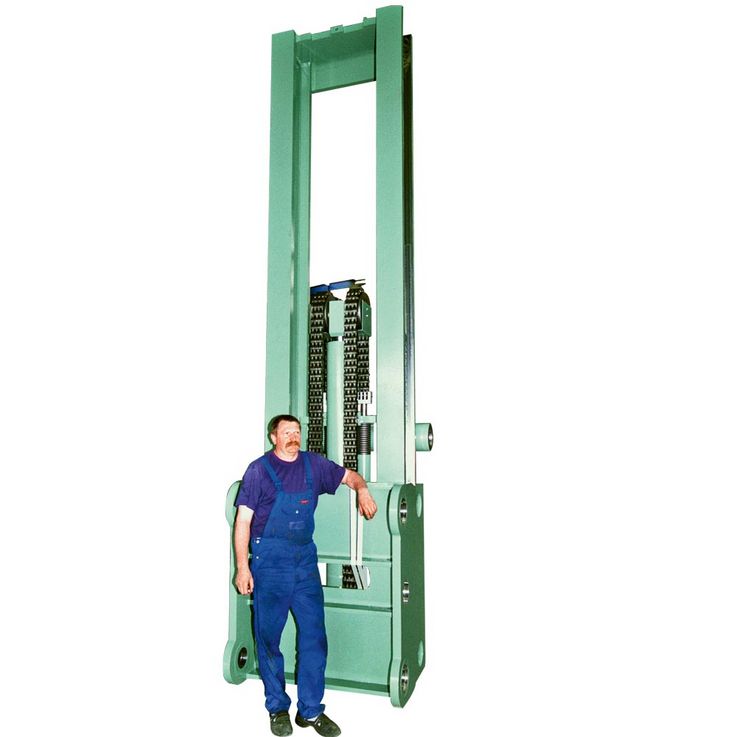 Hydraulic lift masts single upright or telescopic versions load capacity up to 1 – 50t.