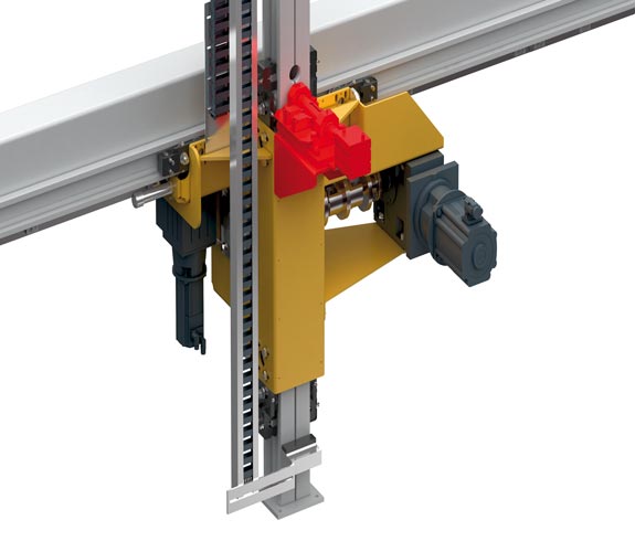 垂直轴放样 适用于所有 SLE 垂直轴；用于维护或转移位置；电动或气动式驱动；保证维护时安全