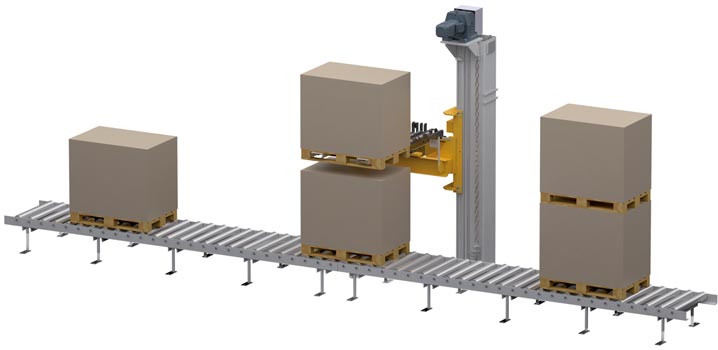 WINKEL double palletizing Type: lifter with telescopic forks